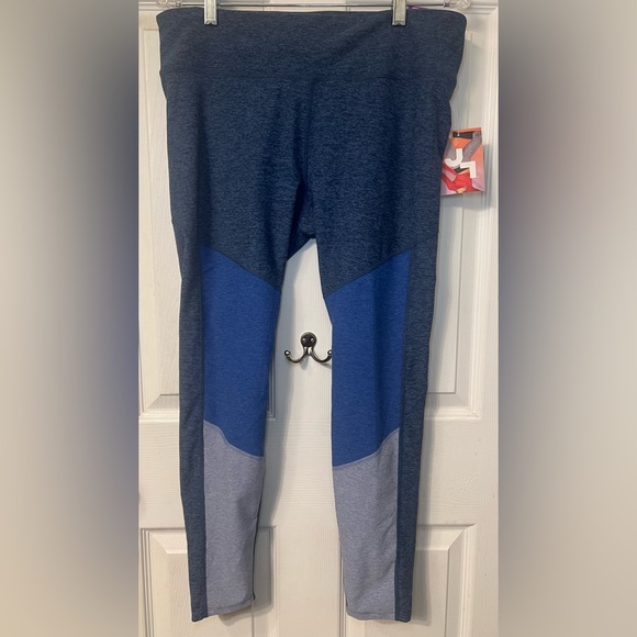 JoyLab Colorblock Mid Rise Leggings Blue Gray Athletic Workout Yoga XL - Picture 2 of 13